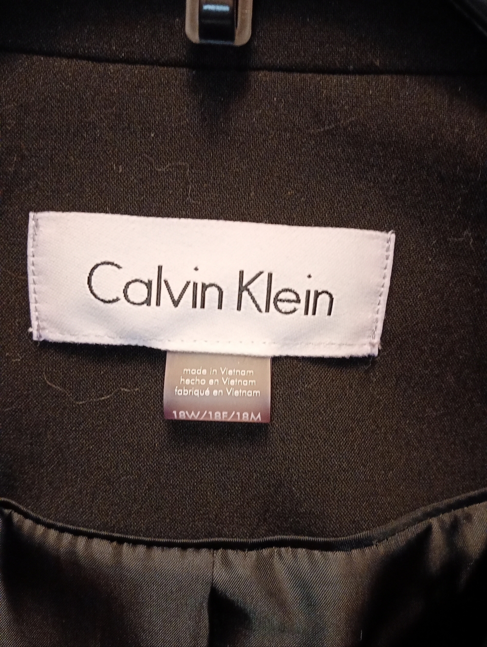 Calvin Klein Black Blazer with White Logo Label